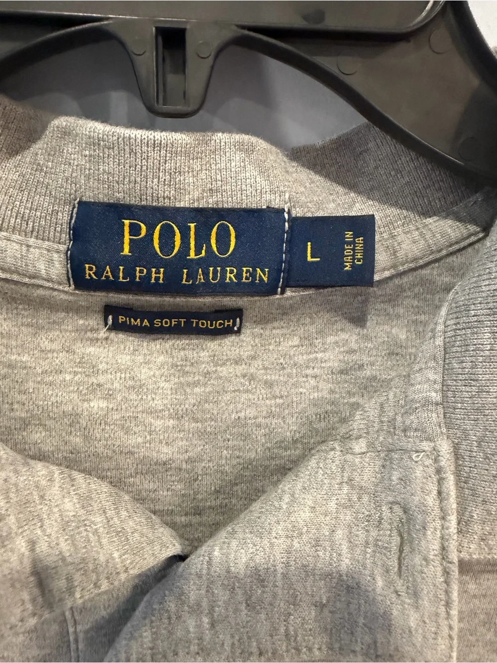 Polo Ralph Lauren Men's Size L Grey Heather Pima Soft Touch Polo